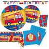 Oojami Fire Truck Birthday Party Decorations for 24 Guests  Firefighter Party Supplies Set with Plates, Cups, Napkins, 2 Table Covers & Happy Birthday Banner  Firetruck Themed Birthday Decor view 1