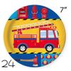 Oojami Fire Truck Birthday Party Decorations for 24 Guests  Firefighter Party Supplies Set with Plates, Cups, Napkins, 2 Table Covers & Happy Birthday Banner  Firetruck Themed Birthday Decor view 4