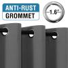 100% Blackout Curtains Thermal Insulated Full Blackout Grommet Curtains for Living Room Energy Efficiency Window Drapes for Bedroom with Black Liners (1 Panel, 52x84 Inch, Grey) view 3