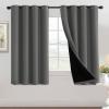 100% Blackout Curtains Thermal Insulated Full Blackout Curtains for Living Room Energy Efficiency Window Drapes for Bedroom with Black Liners (1 Panel, 52x63 inch, Grey) view 1