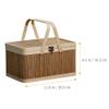 jojofuny Heart Picnic Basket Woven Lid Insulated Bamboo Storage Basket for Camping view 2