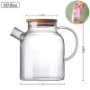 60.8oz Glass Teapot, Stovetop & Microwave Safe Glass Borosilicate Tea Pot,Clear Teapot with Strainer, Glass Tea Kettle with Wooden Lid, Loose LeafFruit Tea and Fragrant Tea view 3