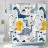 GCIREC Kid Dinosaur Shower Curtain, Boys Cute Funny Animal Graffiti Cartoon Dino Dinosaur Bathroom Curtain Waterproof Fabric Machine Washable with Hooks,72" Wx72 L view 1