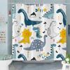 GCIREC Kid Dinosaur Shower Curtain, Boys Cute Funny Animal Graffiti Cartoon Dino Dinosaur Bathroom Curtain Waterproof Fabric Machine Washable with Hooks,72" Wx72 L view 2