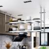 SOBS 2-Layer Stainless Steel Floating Shelves, Hanging Flower Stand Pot Plate Rack Ceiling Mounted Storage Shelf for Kitchen Bar Restaurant Decoration, 6 Sizes (Size : 60x35x80cm) view 1