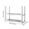 SOBS 2-Layer Stainless Steel Floating Shelves, Hanging Flower Stand Pot Plate Rack Ceiling Mounted Storage Shelf for Kitchen Bar Restaurant Decoration, 6 Sizes (Size : 60x35x80cm) view 2