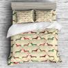REALIN Dogs Duvet Cover Set Puppies Dachshund Cute Pets Bedding Girl Boy Kids Bed Sets 2/3/4PCS Quilt Covers/Sheets/Pillow Shams,Twin/Full/Queen/King (D,Full-200x229cm-4PCS) view 2