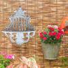 BOOMLATU Farmhouse Rust Floating Shelf,Cast Iron Wall Mounted Storage,Distressed Rustic Shelf for Indoor Outdoor (White) view 3