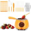 8.45oz Melting Fondue Set,MINI Electric Chocolate Melting Pot,Chocolate Fondue Fountain,Warmer Machine for Milk Chocolate,Cheese,Butter,Candy (Yellow) view 1