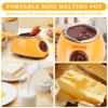8.45oz Melting Fondue Set,MINI Electric Chocolate Melting Pot,Chocolate Fondue Fountain,Warmer Machine for Milk Chocolate,Cheese,Butter,Candy (Yellow) view 4