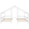 HUIJU Double Twin Size Platform Bed Frames with Built-in Table,No Box Spring Needed,Triangular House Beds, White view 4