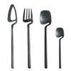 24 Piece Black Silverware Set for 6 Unique Flatware Cutlery Set Modern Stainless Steel Dinnerware Tableware Sets for Kitchen Family Gatherings & Daily Use Dishwasher Safe view 1