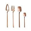 24 Piece Matte Rose Gold Silverware Set for 6 Unique Flatware Cutlery Set Modern Stainless Steel Dinnerware Tableware Sets for Kitchen Family Gatherings & Daily Use Dishwasher Safe view 1