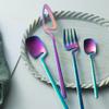 24 Piece Rainbow Silverware Set for 6 Unique Flatware Cutlery Set Modern Stainless Steel Dinnerware Tableware Sets for Kitchen Family Gatherings & Daily Use Dishwasher Safe view 2