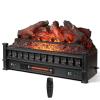 TURBRO Eternal Flame 26-Inch Infrared Quartz Electric Fireplace Log Heater, Realistic Lemonwood Logs, Adjustable Flame Colors, Remote Control, Thermostat, Timer, EF26-LG, 1500W view 1