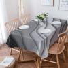 Gradient Table Cover Washable Polyester Fabric Table Cloth Dust-Proof Rectangle 54x108inch Premium Tablecloth for Party Dining Kitchen Tabletop Decoration Abstract Geometric Black Gradient Pattern view 4
