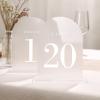 UNIQOOO Frosted Arch Wedding Table Numbers with Stands 1-20, 5x7" Acrylic Display Signs and Holders, Pack of 20, Perfect for Centerpiece, Reception, Decoration, Party, Anniversary, Event view 1