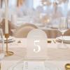UNIQOOO Frosted Arch Wedding Table Numbers with Stands 1-20, 5x7" Acrylic Display Signs and Holders, Pack of 20, Perfect for Centerpiece, Reception, Decoration, Party, Anniversary, Event view 2