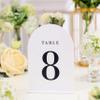 UNIQOOO White Arch Wedding Table Numbers with Stands 1-15, 5x7" Acrylic Signs and Holders, Perfect for Centerpiece, Reception, Decoration, Party, Anniversary, Event view 2