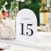 UNIQOOO White Arch Wedding Table Numbers with Stands 1-15, 5x7" Acrylic Signs and Holders, Perfect for Centerpiece, Reception, Decoration, Party, Anniversary, Event view 3