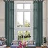 Fcosie Extra Long 132 Inches Linen Curtains for High Ceiling Living Room Bedroom, 11 FT Nickel Grommets Custom Made Drapes, Bluestone Privacy Drapery for Loft Sliding Door, 1 Panel, 50" Wx132 L view 1