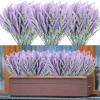30 Bundles Artificial Lavender Outdoor UV Resistant Fake Lavender Flowers No Fade Faux Plastic Plants 15 inch Greenery Stems Decor for Indoor Outside Vase Bouquet Garden Porch Home Wedding (Purple) view 1