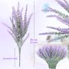 30 Bundles Artificial Lavender Outdoor UV Resistant Fake Lavender Flowers No Fade Faux Plastic Plants 15 inch Greenery Stems Decor for Indoor Outside Vase Bouquet Garden Porch Home Wedding (Purple) view 2