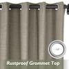 Fcosie Extra Long 132 Inches Linen Curtains for High Ceiling Living Room Bedroom, 11 FT Nickel Grommets Custom Made Drapes, Island Fossil Privacy Drapery for Loft Sliding Door, 1 Panel, 50" Wx132 L view 2