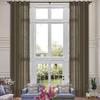 Fcosie Extra Long 132 Inches Linen Curtains for High Ceiling Living Room Bedroom, 11 FT Nickel Grommets Custom Made Drapes, Sepia Privacy Drapery for Loft Sliding Door, 1 Panel, 50" Wx132 L view 1