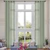 Fcosie Extra Long 132 Inches Linen Curtains for High Ceiling Living Room Bedroom, 11 FT Nickel Grommets Custom Made Drapes, Pale Blue Privacy Drapery for Loft Sliding Door, 1 Panel, 50" Wx132 L view 1