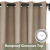 Fcosie Extra Long 132 Inches Linen Curtains for High Ceiling Living Room Bedroom, 11 FT Nickel Grommets Custom Made Drapes, Tapioca Privacy Drapery for Loft Sliding Door, 1 Panel, 50" Wx132 L view 2
