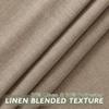 Fcosie Extra Long 132 Inches Linen Curtains for High Ceiling Living Room Bedroom, 11 FT Nickel Grommets Custom Made Drapes, Tapioca Privacy Drapery for Loft Sliding Door, 1 Panel, 50" Wx132 L view 3