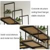 2 Tier Solid Wood Ceiling Shelf LOFT Industrial Bar Restaurant Iron Frame Floating Shelves Ceiling Hanger Hanging Storage Rack Decoration Flower Stand, 5 Sizes (Size : 110x30x80cm) view 4