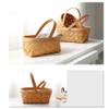 Woven Basket Storage Basket Portable Handmade Rattan Storage Basket Storage Container Bathroom Hampers Houseware Storage Basket (Large) view 3