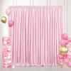 10ft x 8ft Pink Backdrop Curtain Party Backgrounds Panels Polyester Fabric for Valentine's Day Wedding Baby Shower Birthday Photography Party Decorations 5ft x 8ft,2 Panels view 3