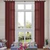 Fcosie Extra Long 132 Inches Linen Curtains for High Ceiling Living Room Bedroom, 11 FT Nickel Grommets Custom Made Drapes, Cinnabar Privacy Drapery for Loft Sliding Door, 1 Panel, 50" Wx132 L view 1