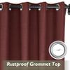 Fcosie Extra Long 132 Inches Linen Curtains for High Ceiling Living Room Bedroom, 11 FT Nickel Grommets Custom Made Drapes, Cinnabar Privacy Drapery for Loft Sliding Door, 1 Panel, 50" Wx132 L view 2
