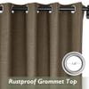 Fcosie Extra Long 132 Inches Linen Curtains for High Ceiling Living Room Bedroom, 11 FT Nickel Grommets Custom Made Drapes, Cocoa Creme Privacy Drapery for Loft Sliding Door, 1 Panel, 50" Wx132 L view 2