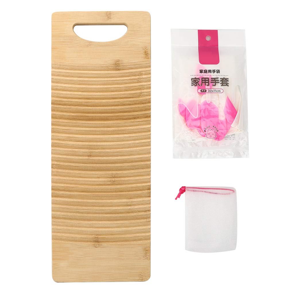 Bamboo Washboard Anti-slip Laundry Cleaning Board Manual Clothes Washing Tool,Washboard for Laundry, 19.7in Length Washboard for women School Home, Washboard for Laundry, Bamboo Washboard Anti-s