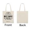 Beach Bags, Love Covers over All Wrongs Reusable Canvas Shopping Bag with Interior Pocket Multi purpose Grocery Bags for Women Men Kids view 3