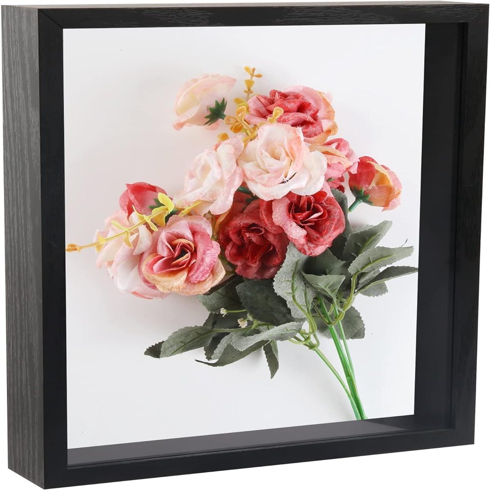11x14 Shadow Box Frame,Large Memory Display Case Box, 8x8 Shadow Box Picture Frame 3D, Black,1 Pack