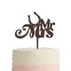 JuneLucky Mr & Mrs Wedding Cake Topper,St. Patrick's Day Rustic Wood Wedding Cake Topper for Wedding Engagement Anniversary Party Favor,Personalized Bridal Shower Cake Topper Gifts for Newlyweds view 1