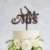 JuneLucky Mr & Mrs Wedding Cake Topper,St. Patrick's Day Rustic Wood Wedding Cake Topper for Wedding Engagement Anniversary Party Favor,Personalized Bridal Shower Cake Topper Gifts for Newlyweds view 2
