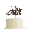 JuneLucky Mr & Mrs Wedding Cake Topper,St. Patrick's Day Rustic Wood Wedding Cake Topper for Wedding Engagement Anniversary Party Favor,Personalized Bridal Shower Cake Topper Gifts for Newlyweds view 3