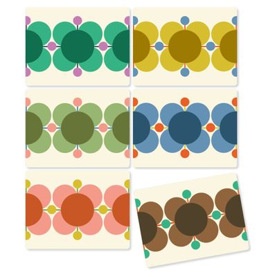 Set of 6 Placemats - Atomic Flower Multi