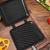 Breakfast Sandwich Maker Grill Press, Double Sided Frying Pan Flat Bottom Nonstick Sandwich Panini Maker Pan Pattern Grid view 4