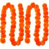 2 Pack 5 ft Day of the Dead Marigold Garland Marigold Flowers for Diwali Indian Dia De Los Muertos Halloween Faux Garlands Wedding Garland for Mantle Decor Day of the Dead Decor(Orange) view 1