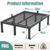 Yitong Angel 14 Inch Full Size Bed Frame, Heavy Duty Support 3500 lbs Metal Platform, No Box Spring Needed/Noise Free/Non-Slip/Steel Slat Support/Easy Assembly view 3