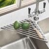 Ahyuan Roll up Dish Drying Rack Over The Sink Kitchen Roll up Sink Drying Rack Portable Dish Drainer Foldable Dish Drying Rack (Warm Gray, Triangle 16.3''X9.4'') view 1