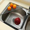 Ahyuan Roll up Dish Drying Rack Over The Sink Kitchen Roll up Sink Drying Rack Portable Dish Drainer Foldable Dish Drying Rack (Warm Gray, Triangle 16.3''X9.4'') view 4